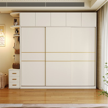 简约现代实木多层板推拉门衣柜家用免漆板生态板卧室衣橱移门柜子