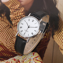 2023新款男士手表简约男女皮带学生手表韩版圆形罗马复古皮带手表