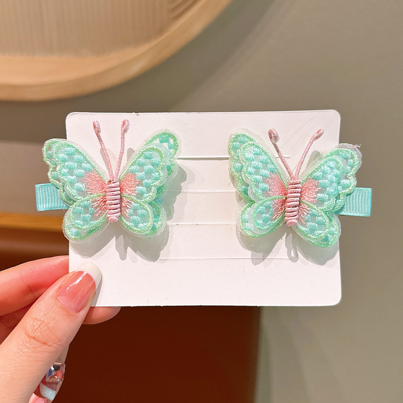 Korean Style Little Girl Sweet Fabric Butterfly Hairpin Fresh Girl Clip Little Princess Side Clip Baby Hairpin