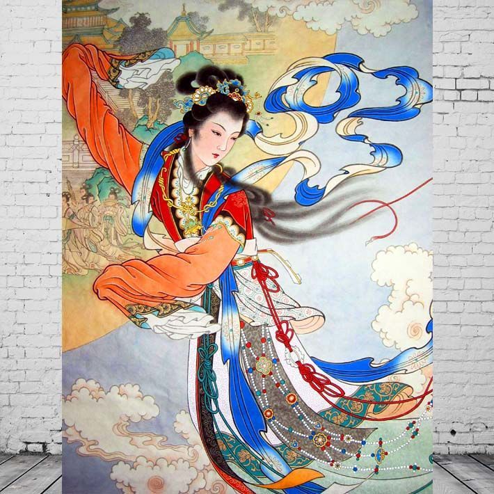 嫦娥奔月仙女画像嫦娥古典美女贴画神仙画仙女图佛像美女神仙图3