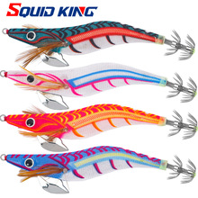 SQUID KING 3.5号3.0号2.5号夜光木虾鱿鱼钩激流深水区铅头带响珠