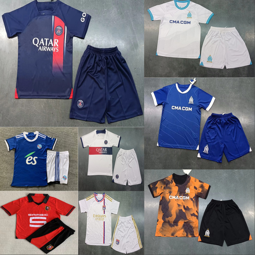 法甲巴黎马赛主客场二客童装足球服朗斯里昂雷恩斯特拉斯堡球衣