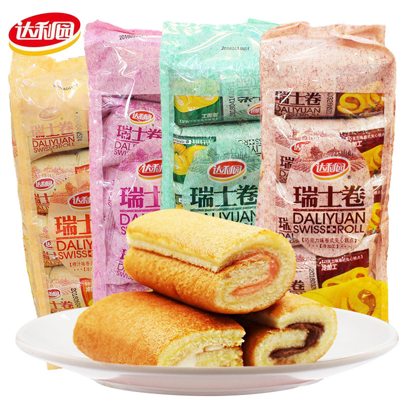 达利园瑞士卷160g 一包八枚装 夹心糕点 休闲面包零食瓶批发 爱尚