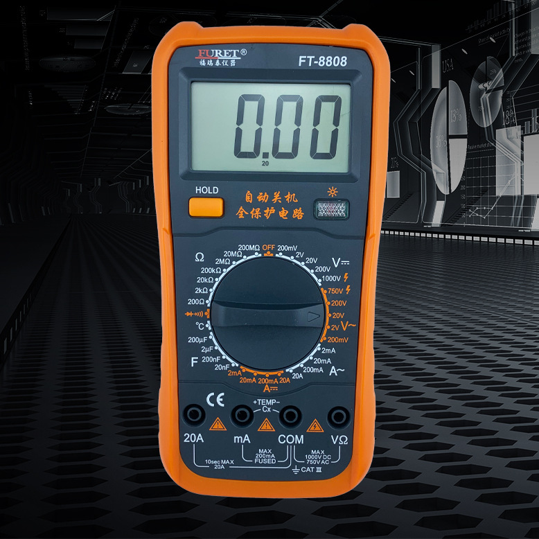 ft8808万用表数字万用表带蜂鸣防烧大屏高精度多用表数显式万能表