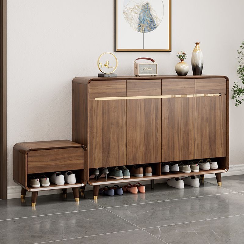 实木鞋柜家用门口坐凳一体新中式玄关柜2024新款爆款进门储物柜子