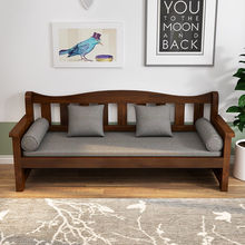 实木沙发组合全实木新中式木质长椅冬夏两用小户型客厅三人木沙发