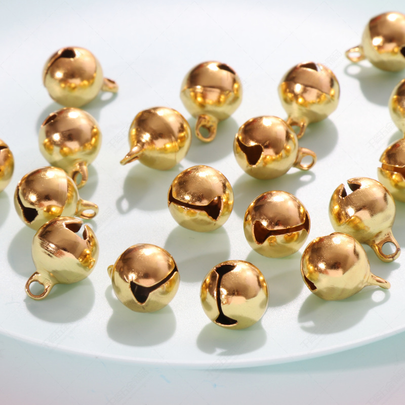 环保金色圆铃铛diy手工圣诞节一字开口铃铛宠物金属铃铛厂家批发