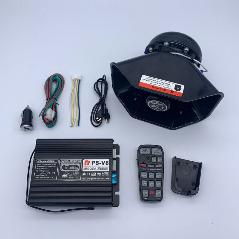 汽车警报器车载警笛喊话器无线喇叭高音开道12v24v四百瓦六百瓦