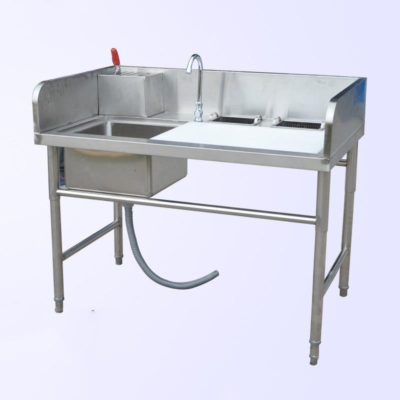 杀鱼台宰杀分割工作台厨房超市生鲜操作台带清洁水池可设计厨房移动