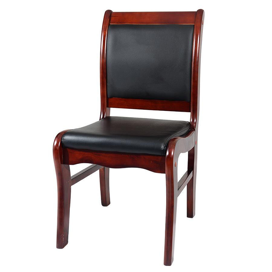 蓝柯 中式油漆实木会议椅实木脚职员会议椅 主管办公椅家四脚椅