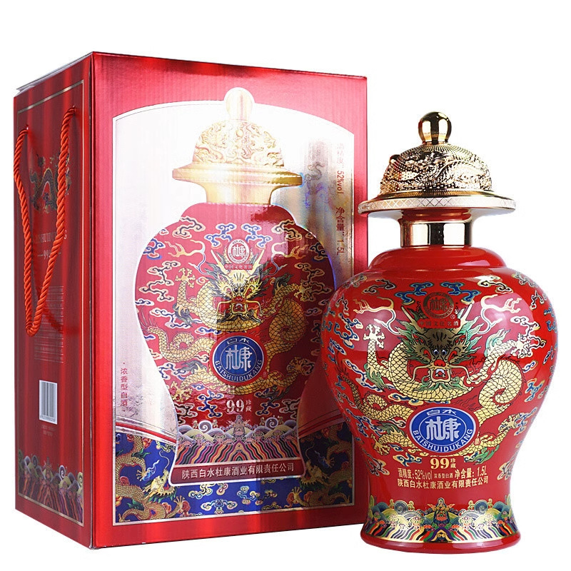 白水杜康99珍藏52度浓香型白酒(红)坛装1.5l-阿里巴巴