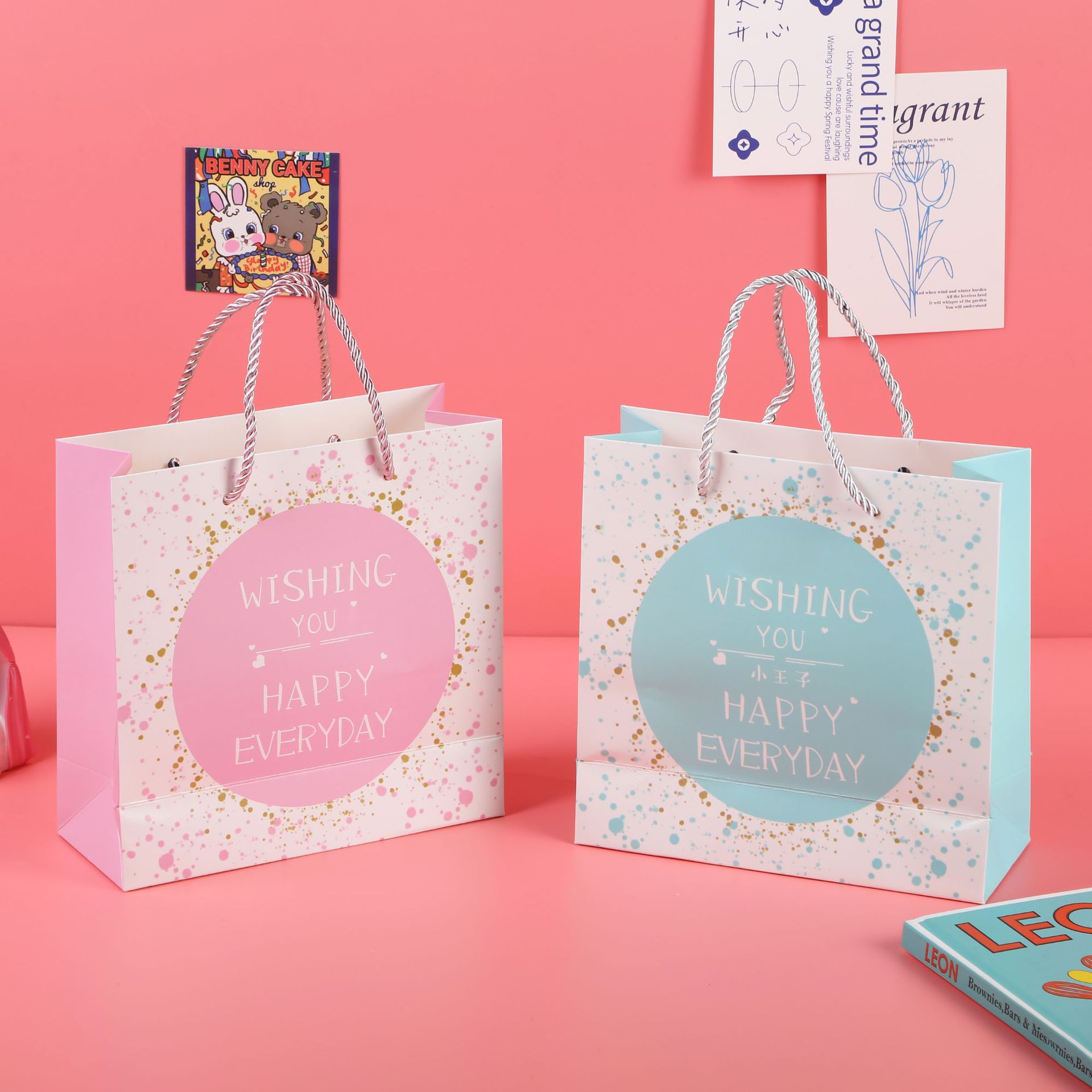 72成交20个现货粉色大理石伴手礼袋大号简约大气ins香