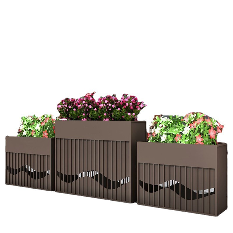 户外铁艺花箱组合城市绿化花槽花坛售楼商业街休闲奶茶店外摆围栏