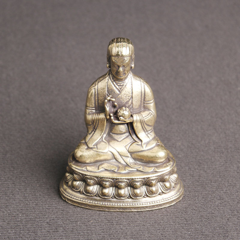 纯黄铜藏佛萨迦二祖索南孜摩佛像摆件福顶供奉神像文玩老铜器批发