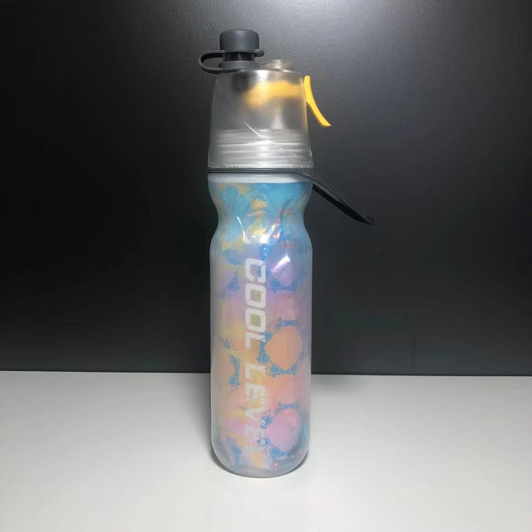 In Stock Wholesale 500ml Outdoor Mountain Bike Sports Kettle PE Double Layer Cold Insulation Spray Cup