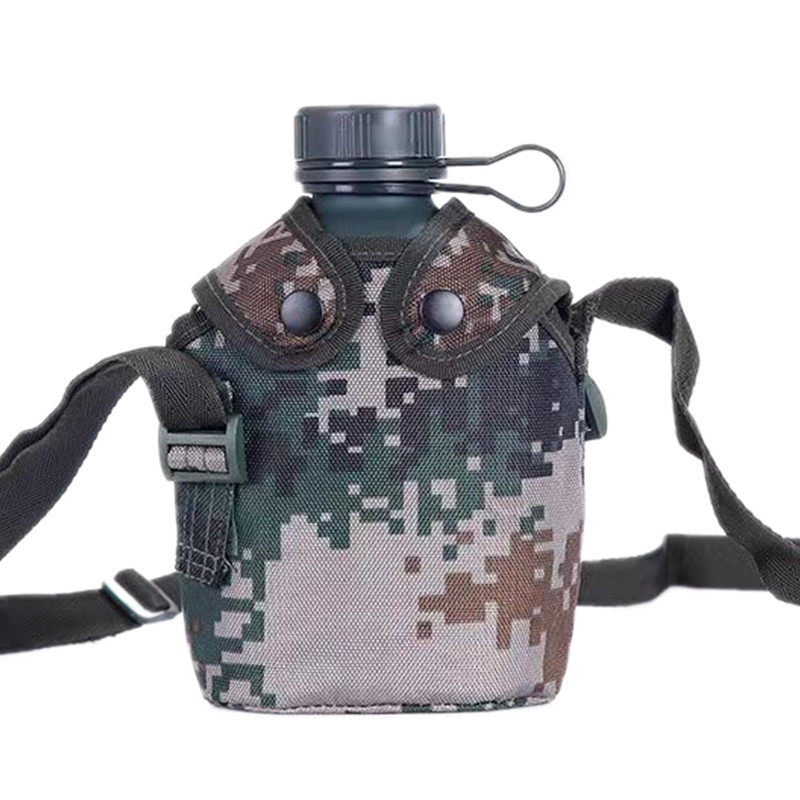 厂家批发 新款南京七禾运动水壶 铝制野外作训迷彩训练挂袋小挎包