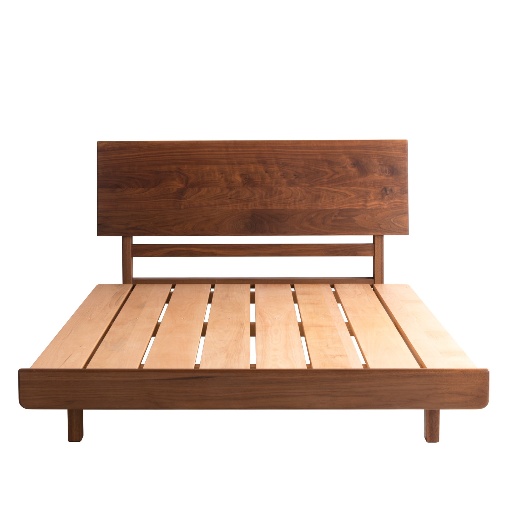 平檐床 原创复古日式实木床主卧简约黑胡桃樱桃白蜡安装