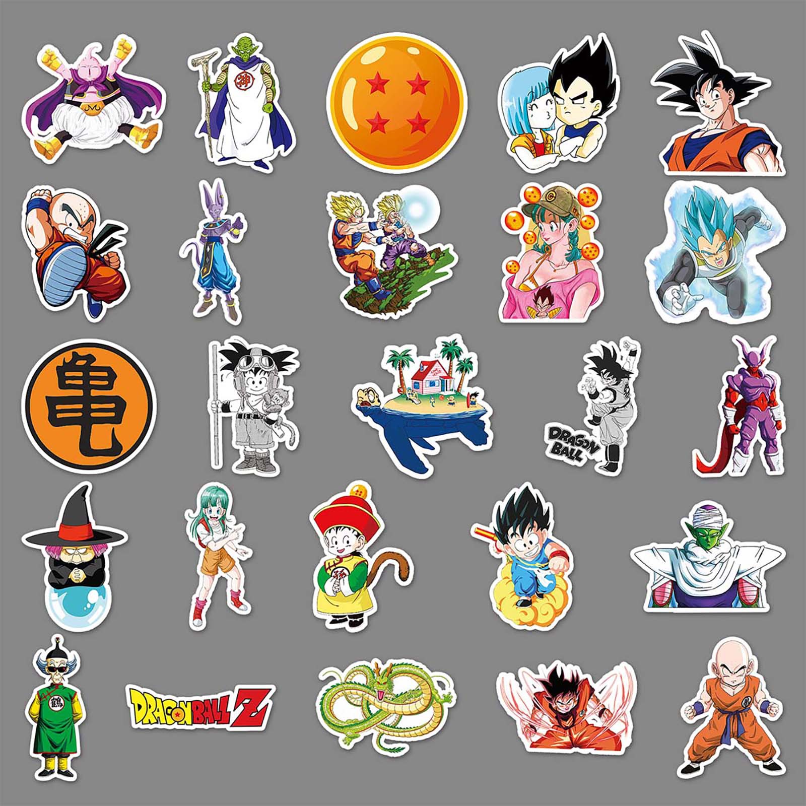 50张日漫七龙珠卡通个性diy防水行李箱笔记本电脑汽车滑板车贴纸 图片