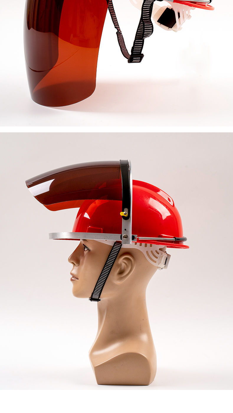 焊帽安全帽电焊面罩烧焊工防飞溅冲击打磨面屏透明防护面具头戴式