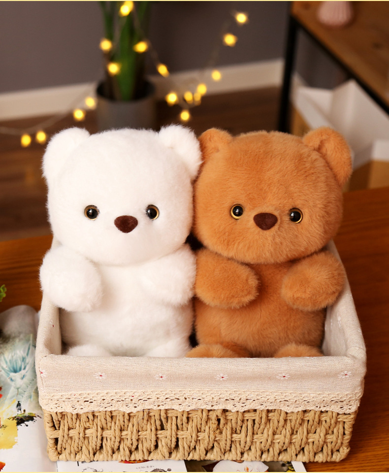 泰迪熊黑白对熊毛绒玩具连体熊公仔小熊玩具抛洒小礼品厂家批发