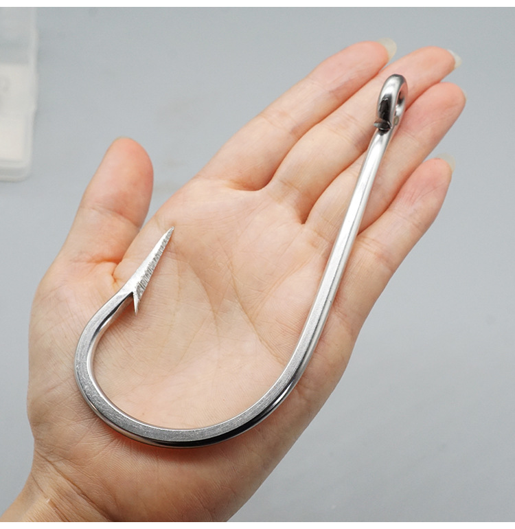 不锈钢鱼钩7691绑双钩正向双钩鲨鱼钩剑鱼钩金枪鱼钩海钓钩钢丝钩