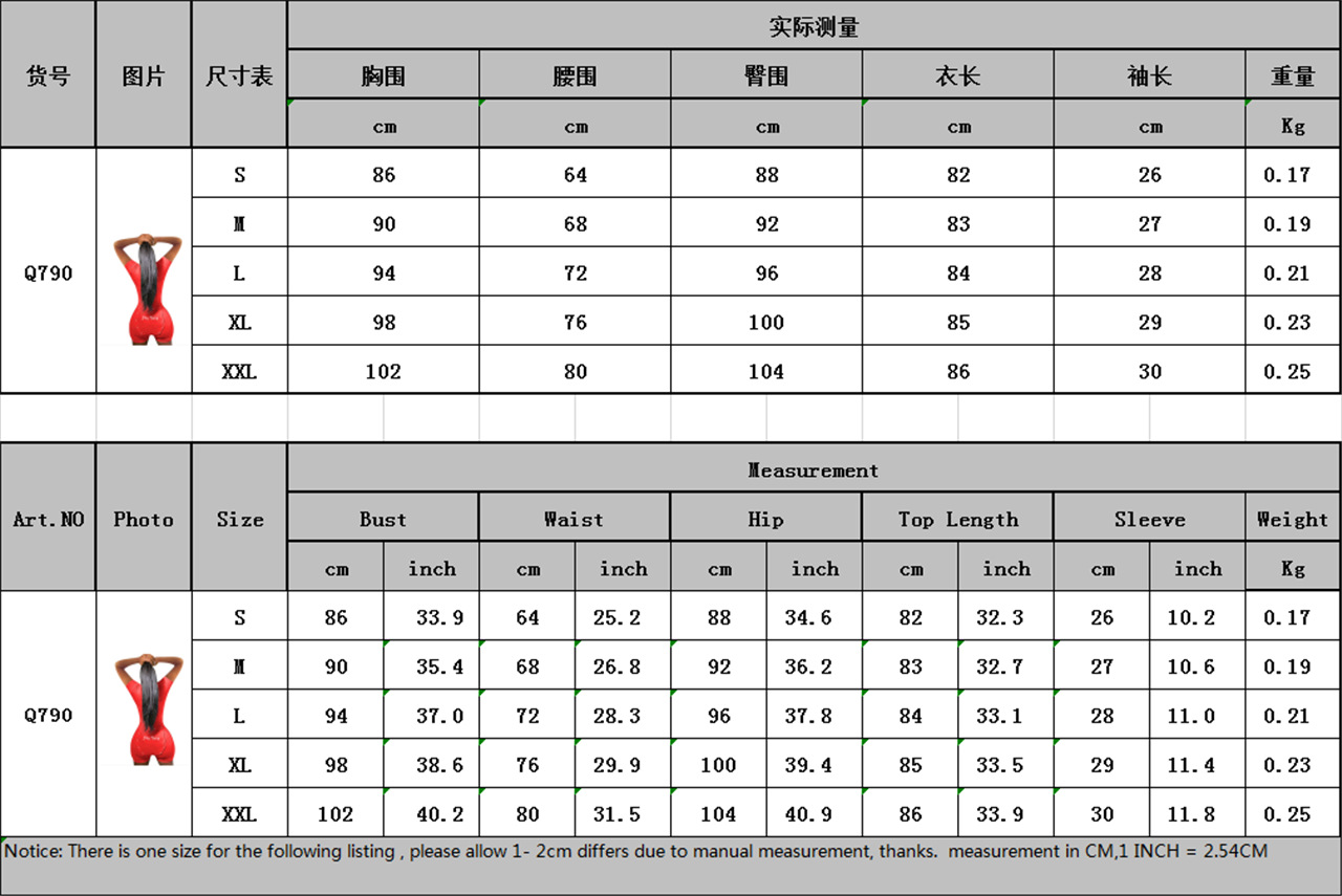 注:此款面料弹性很好,实拍模特胸围86,腰围64,臀围88,穿s码.