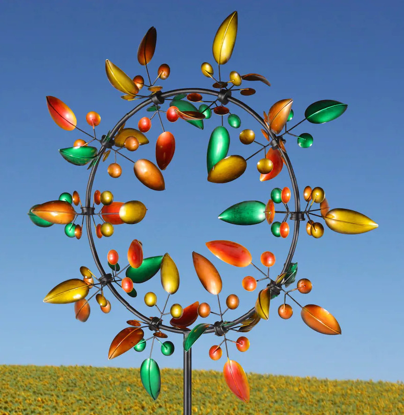 wind sculptures 树叶风铃属风车花园风铃摆件metal windmill