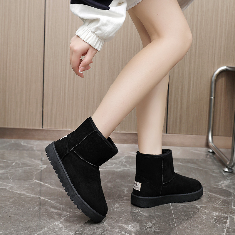 A008 New Snow Boots Women's Short Boots Winter Fur 2021 One Low Tube Ankle Boots Thick Cotton Shoes