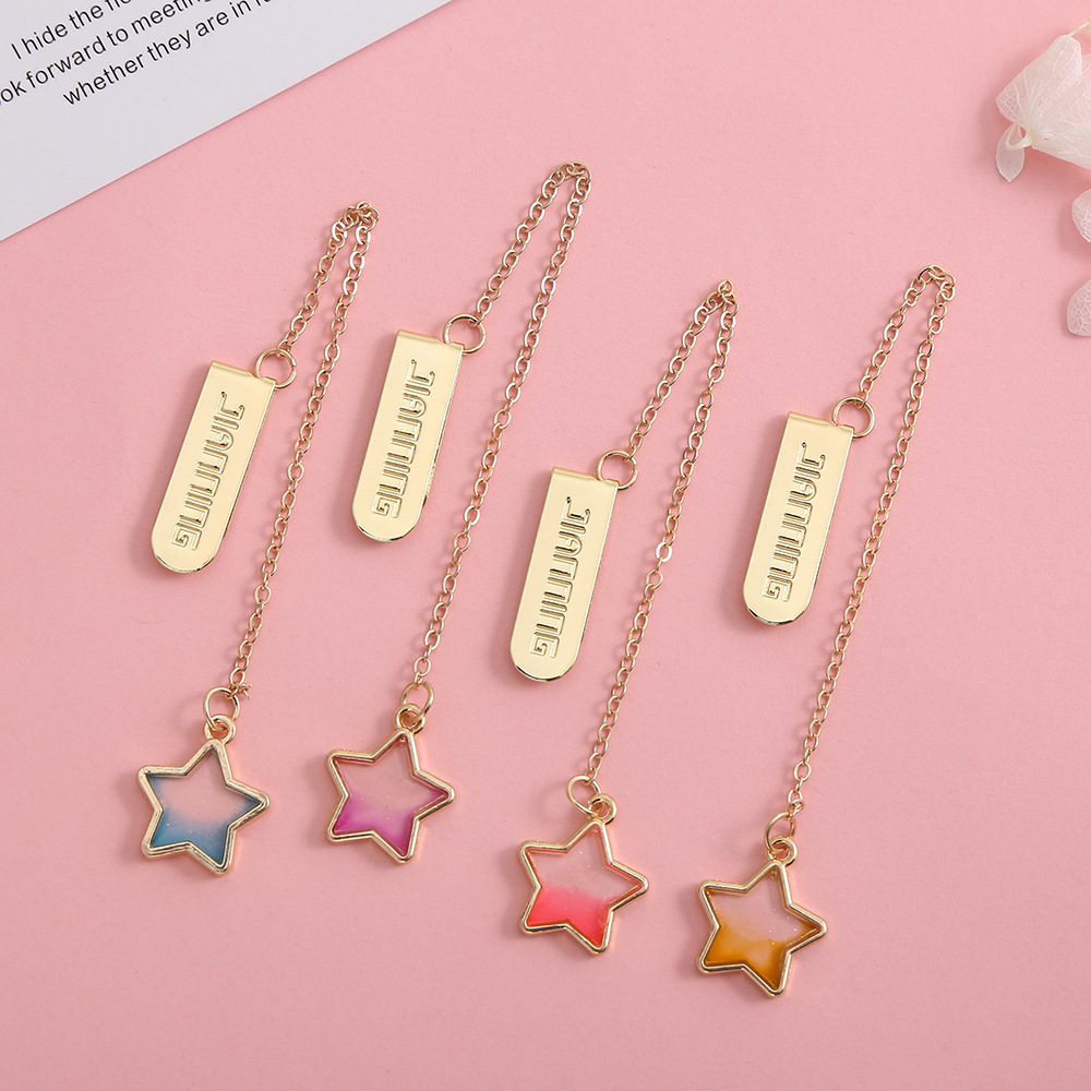 小清新梦幻星星书签 可爱吊坠学生笔记书夹 考试奖品嘉奖纪念用品