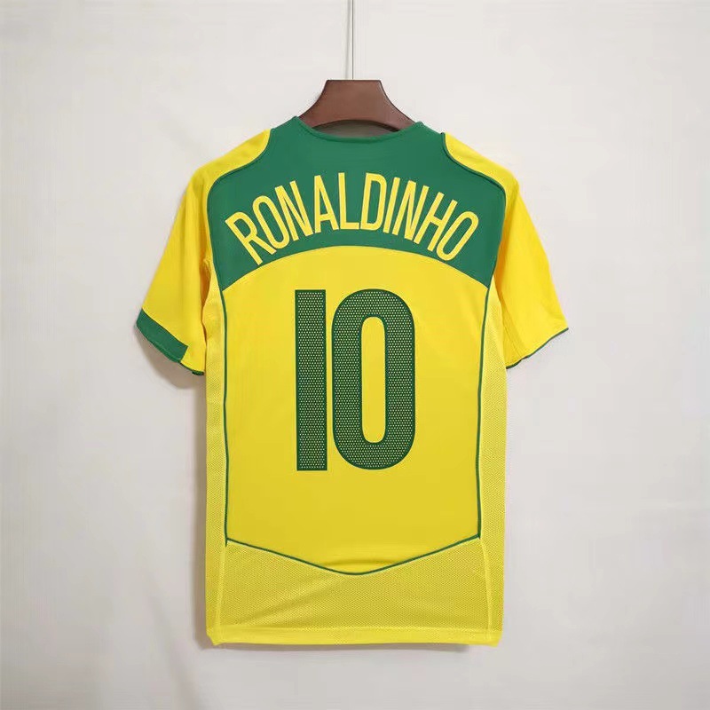 2004巴西球衣主场复古10号小罗brazilian retro jerseys-阿里巴巴
