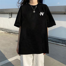 夏季新款简约T恤女100短袖女学生韩版宽松中长款半袖上衣