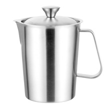 加厚304不锈钢量杯带刻度厨房豆浆测量杯套装奶茶咖啡计量拉花杯