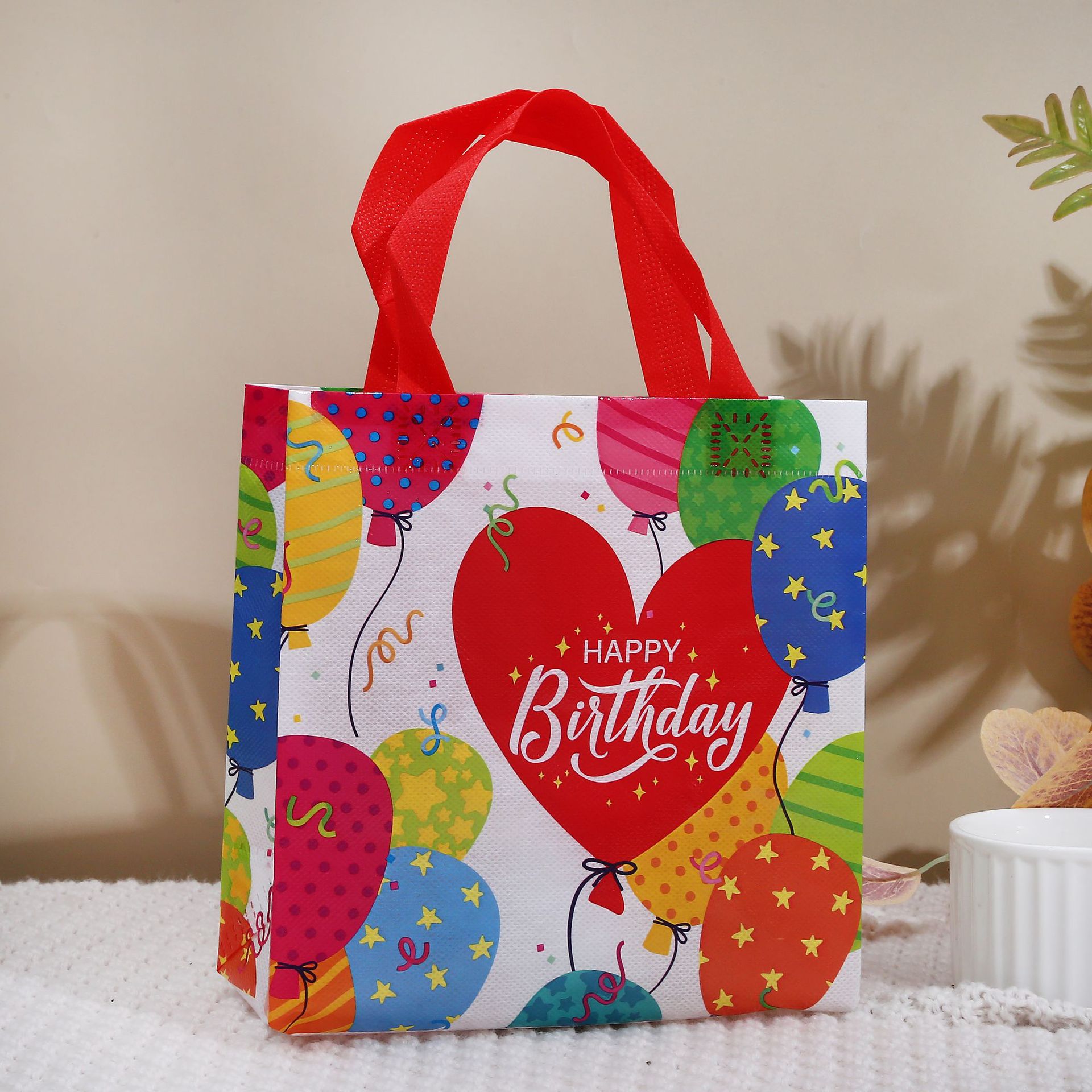 Gift Bag Children's Birthday Party Gift Packaging Bag Color Birthday Non-Woven Printed Text Tote Bag