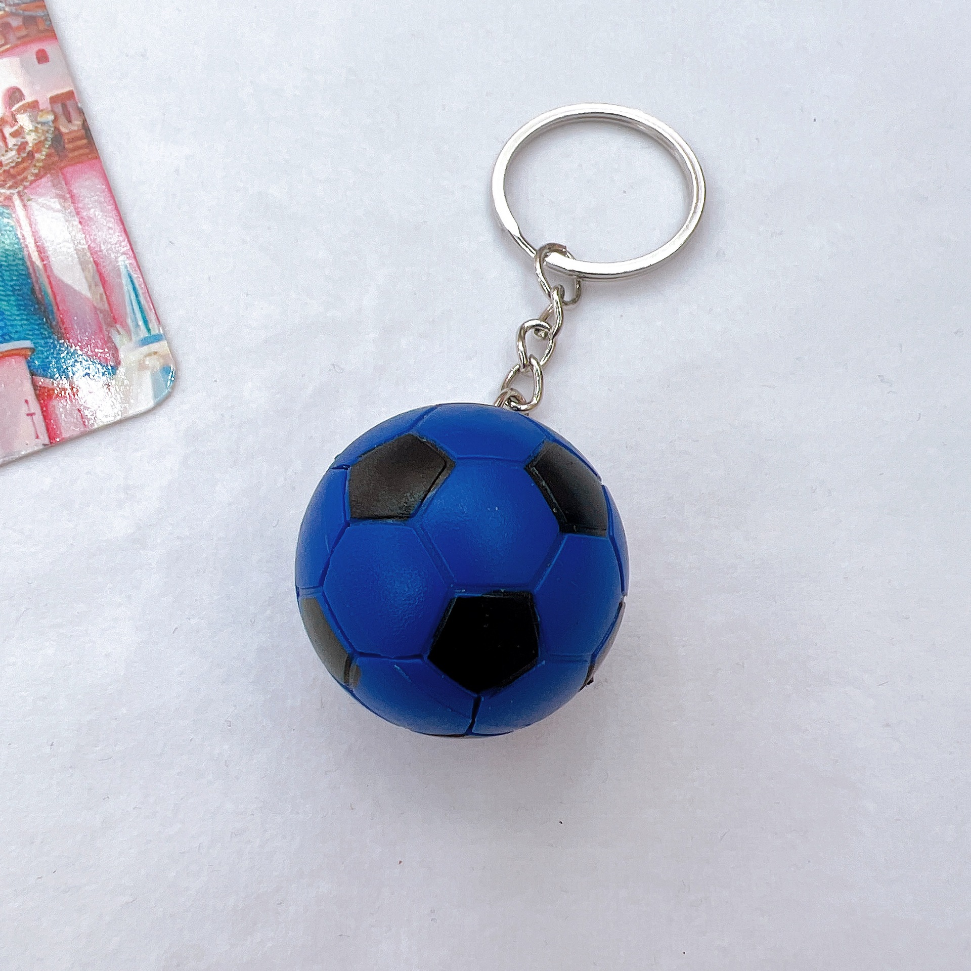 Cross-Border Hot Simulation 3.2cm Football Key Ring Pendant Small Gift Sports Souvenir