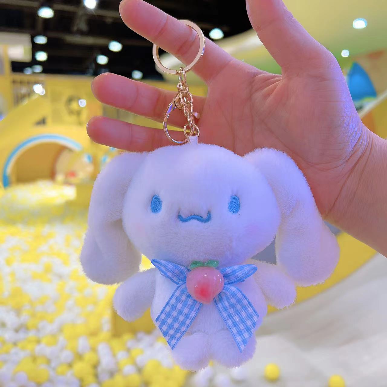 Online Influencer Cute Girl Heart Sanrio Doll Plush Clow M Keychain Cinnamoroll Babycinnamoroll Pendant Hair Ring Hair Rope Baby