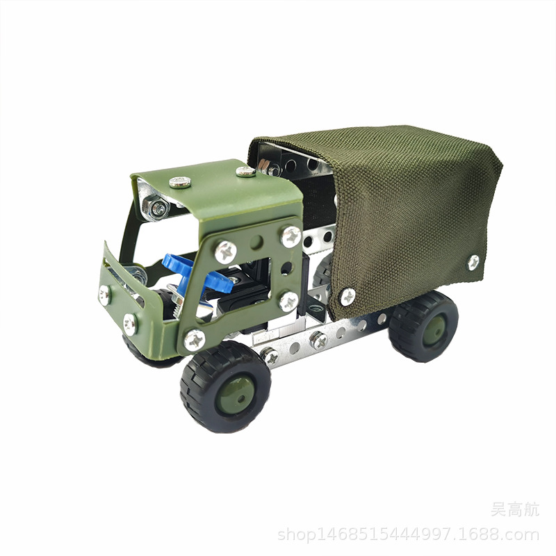 Alloy Military Missile Truck Assembled Building Block Toys Puzzle Twist Screw Disassembly Assembly Car Model Children Boy