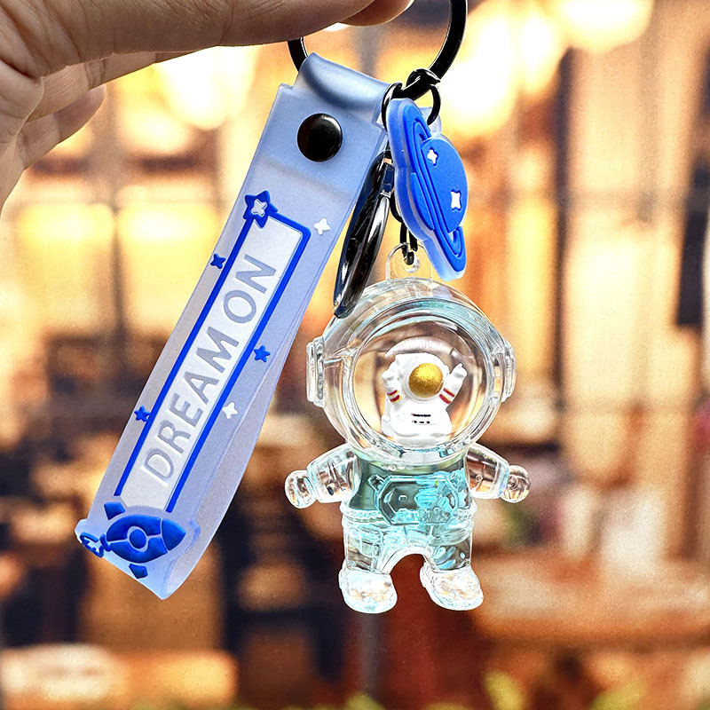 Fashion Astronaut Quicksand Bottle Keychain Transparent Drifting Bottle Spaceman Doll Exquisite Car Bag Key Chain