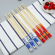 一次性红花筷青花筷子结婚喜宴筷家用印花套花筷商用竹筷