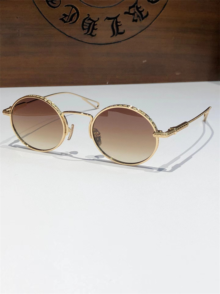 新品克罗心太阳镜ins小红书网红同款板材金属时尚椭圆墨镜ch8178