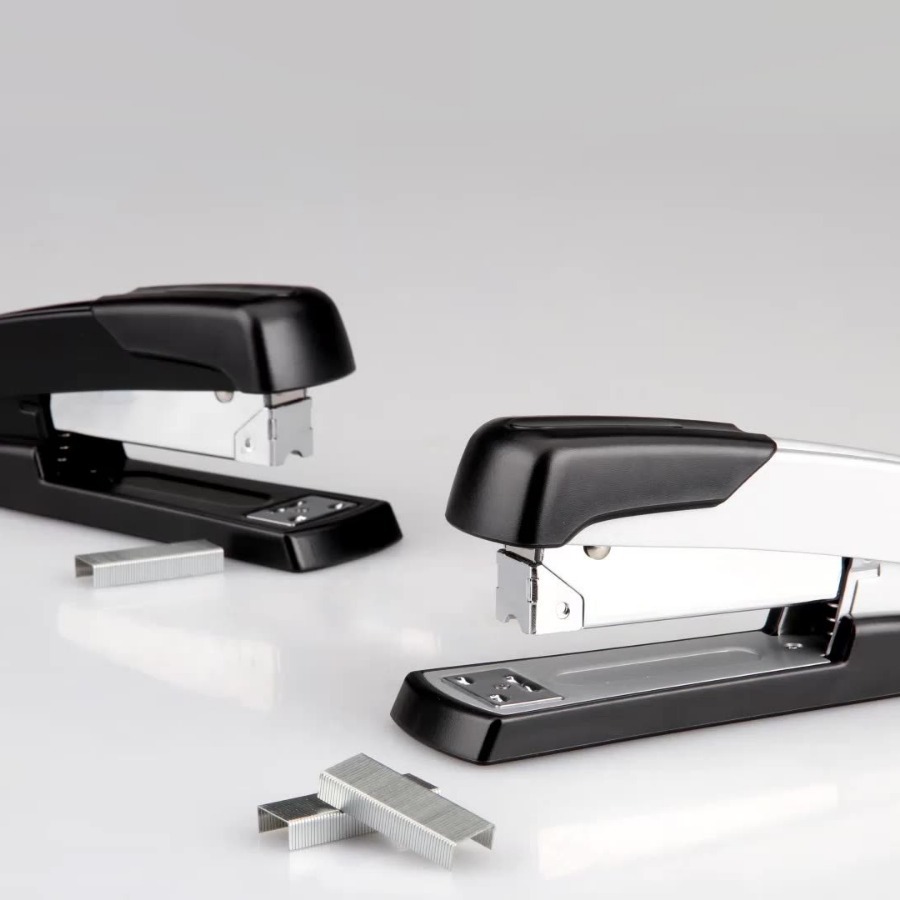 得力0416厚层金属订书机12号办公财务订书器可订50张纸定书机