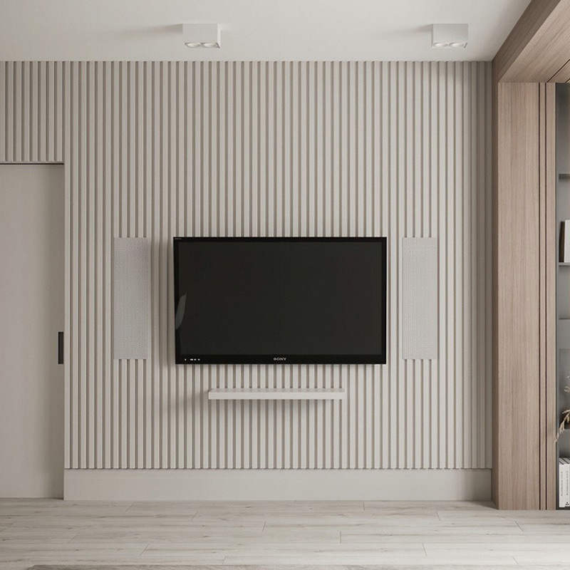 华胜实木格栅板电视背景墙护墙板装饰板墙板板格珊条木饰面板