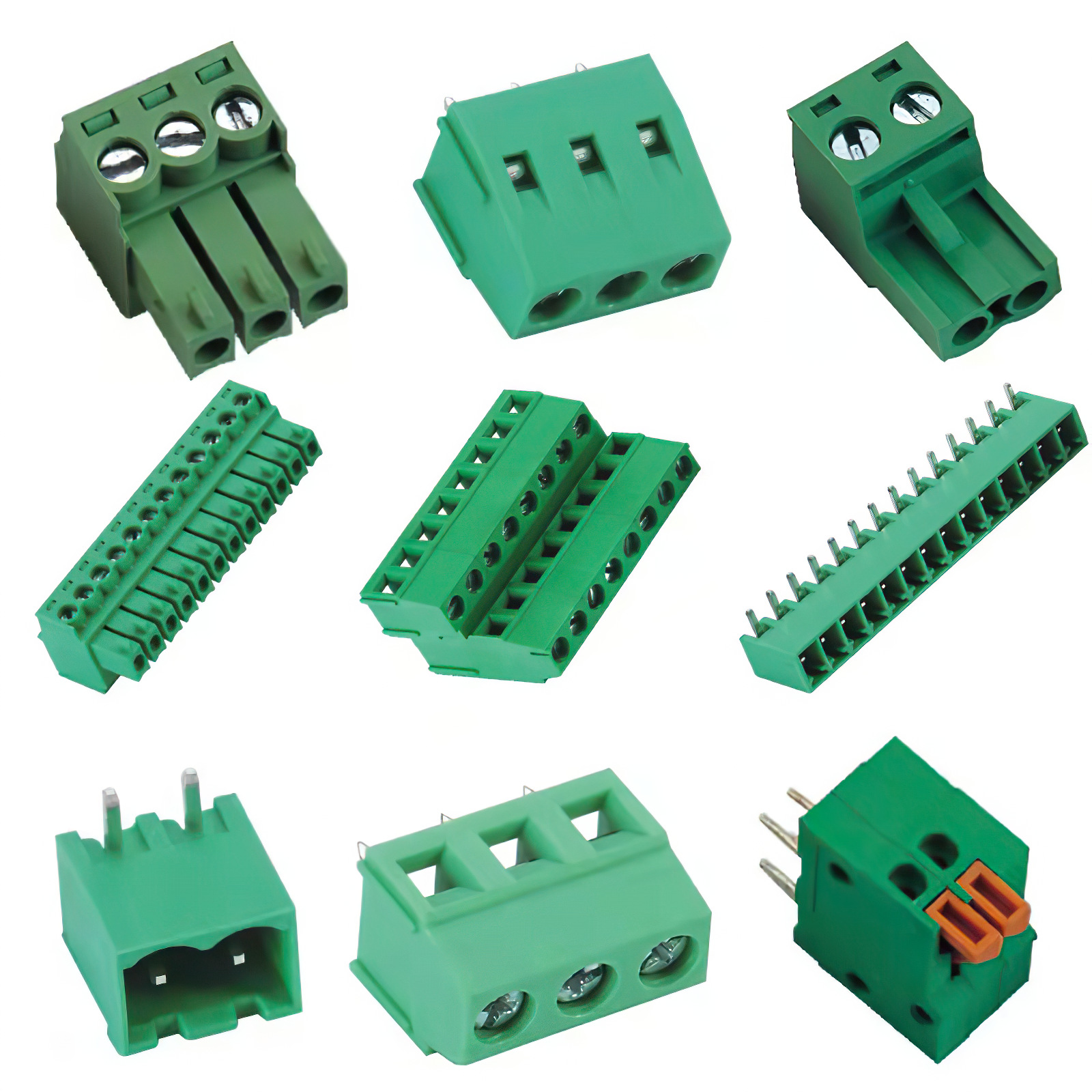 螺钉式pcb大功率接线端子kf1016a1016b间距1016灰色绿色