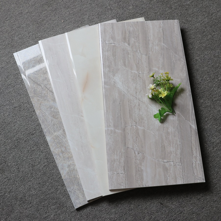 灰色大理石纹亮光瓷砖300x600厨房厕所浴室压边内墙砖走廊釉面砖