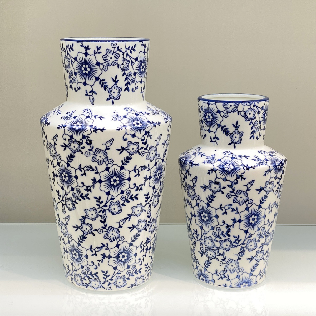 new chinese ceramic vase blue and white creative vintage dried flower arrangement vessel living room entrance decoration