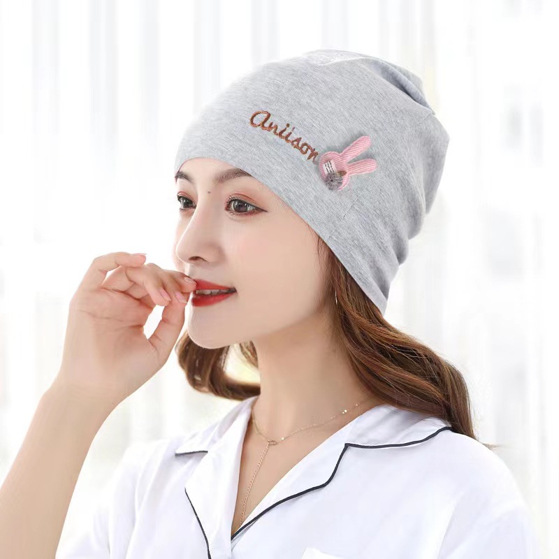 Confinement Cap English Name Good Rabbit Doll Pile Heap Cap Five-Pointed Star Maternity Hat Face Washing Makeup Hair Band Confinement Headscarf