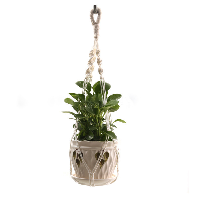 Flower Pot Net Pocket Hand-Woven Crafts Wall Hanging Hang Rope Hand-Woven Net Pocket Hanging Net Pocket