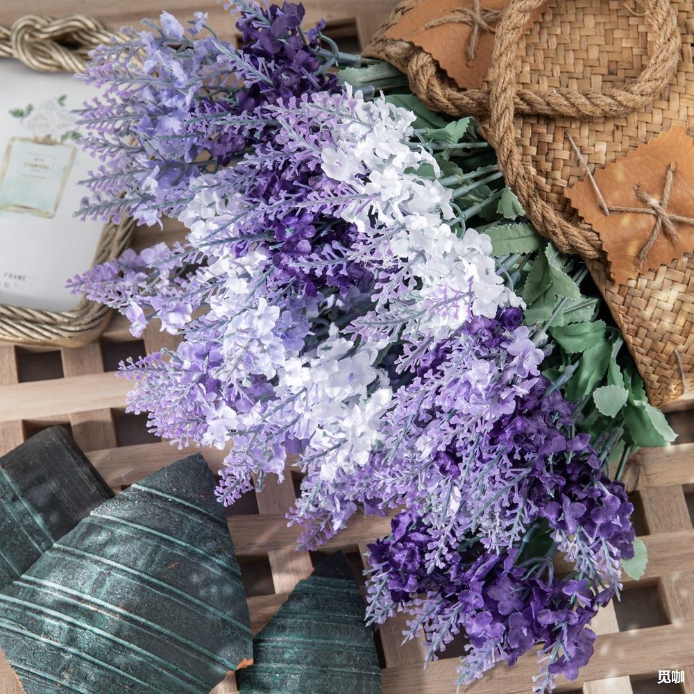 10头薰衣草路引仿真花批发假花墙ebay外贸婚庆装饰速卖通mw02611-阿里