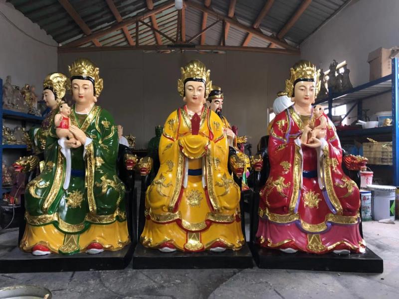 三霄娘娘神像三奶奶神像树脂玻璃钢木雕 神像佛像善缘佛像厂