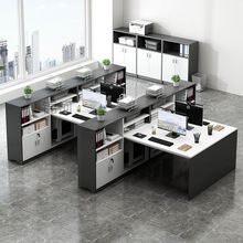 JK办公桌员工工位简约现代三合一办公室员工位卡座屏风l型办公桌