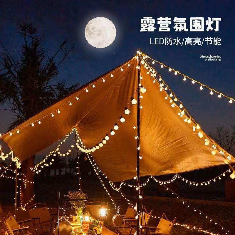 Outdoor Camping Ambience Light USB Stall Camping Decorations Arrangement Birthday Canopy Tent Lighting Chain Light Strip LED Colored Lamp